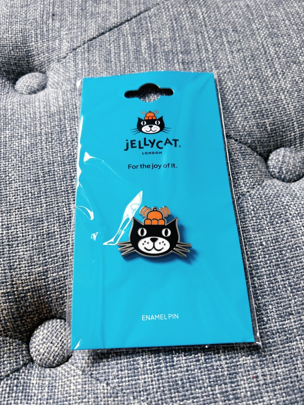 Authentic Jellycat Black Cat Enamel Pin - Brand New on the card